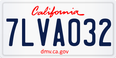 CA license plate 7LVA032