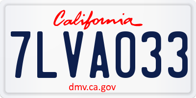 CA license plate 7LVA033