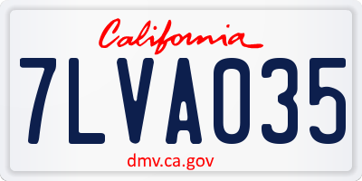 CA license plate 7LVA035