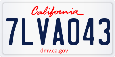 CA license plate 7LVA043