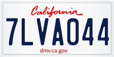 CA license plate 7LVA044