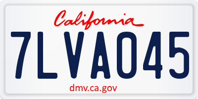 CA license plate 7LVA045