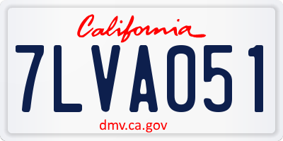 CA license plate 7LVA051