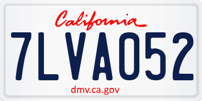 CA license plate 7LVA052