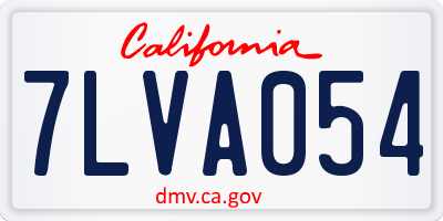 CA license plate 7LVA054