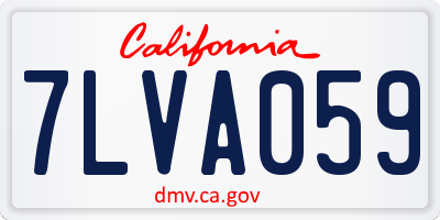 CA license plate 7LVA059
