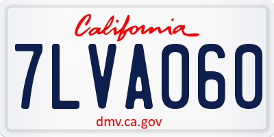 CA license plate 7LVA060