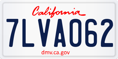 CA license plate 7LVA062