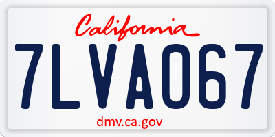 CA license plate 7LVA067