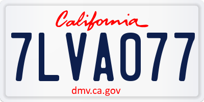 CA license plate 7LVA077