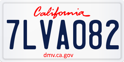 CA license plate 7LVA082