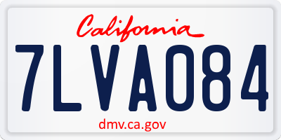 CA license plate 7LVA084
