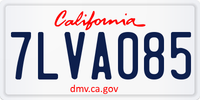 CA license plate 7LVA085