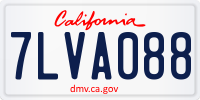 CA license plate 7LVA088
