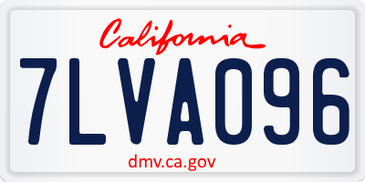 CA license plate 7LVA096