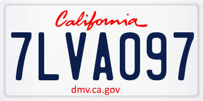 CA license plate 7LVA097