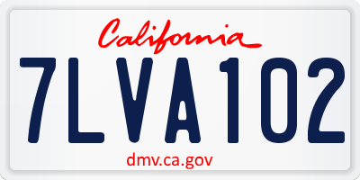 CA license plate 7LVA102