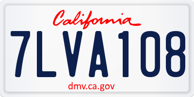 CA license plate 7LVA108