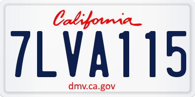 CA license plate 7LVA115