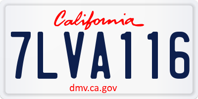 CA license plate 7LVA116