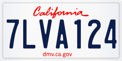 CA license plate 7LVA124
