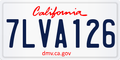 CA license plate 7LVA126