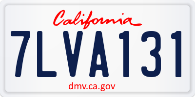 CA license plate 7LVA131