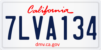 CA license plate 7LVA134