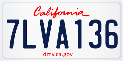 CA license plate 7LVA136