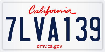 CA license plate 7LVA139
