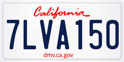CA license plate 7LVA150