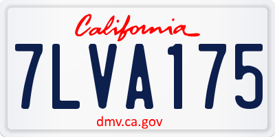 CA license plate 7LVA175