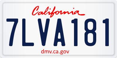 CA license plate 7LVA181