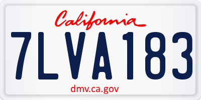 CA license plate 7LVA183
