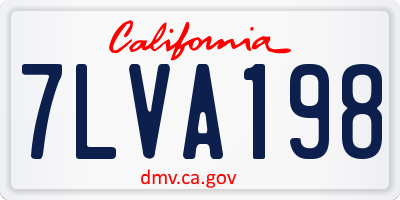 CA license plate 7LVA198