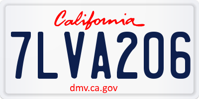 CA license plate 7LVA206