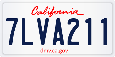 CA license plate 7LVA211