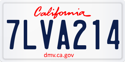 CA license plate 7LVA214