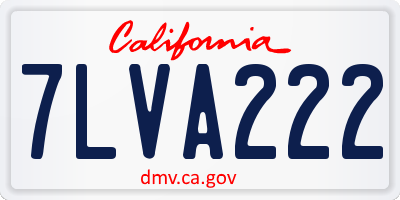 CA license plate 7LVA222