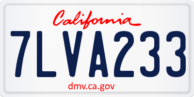 CA license plate 7LVA233