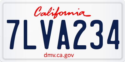 CA license plate 7LVA234