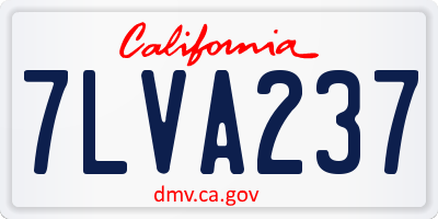CA license plate 7LVA237