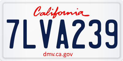 CA license plate 7LVA239