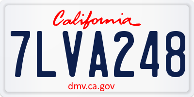 CA license plate 7LVA248
