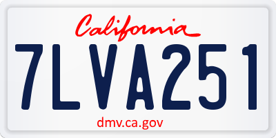 CA license plate 7LVA251