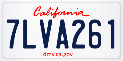 CA license plate 7LVA261