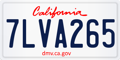 CA license plate 7LVA265