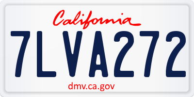 CA license plate 7LVA272