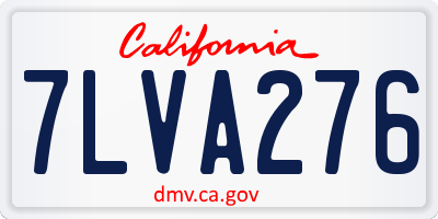 CA license plate 7LVA276