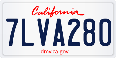 CA license plate 7LVA280